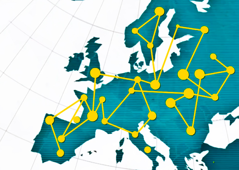 Entre centros de Europa