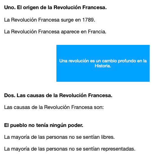 Texto de lectura fácil sobre la Revolución Francesa. 
