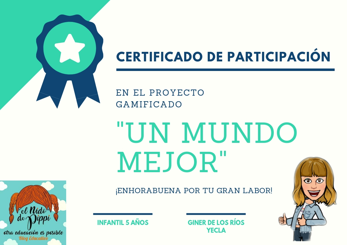Certificado de participación en el Proyecto de Gamificación.