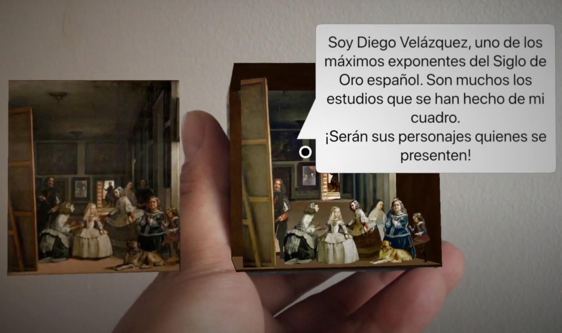 Diorama virtual de las Meninas, Velázquez habla de su obra.