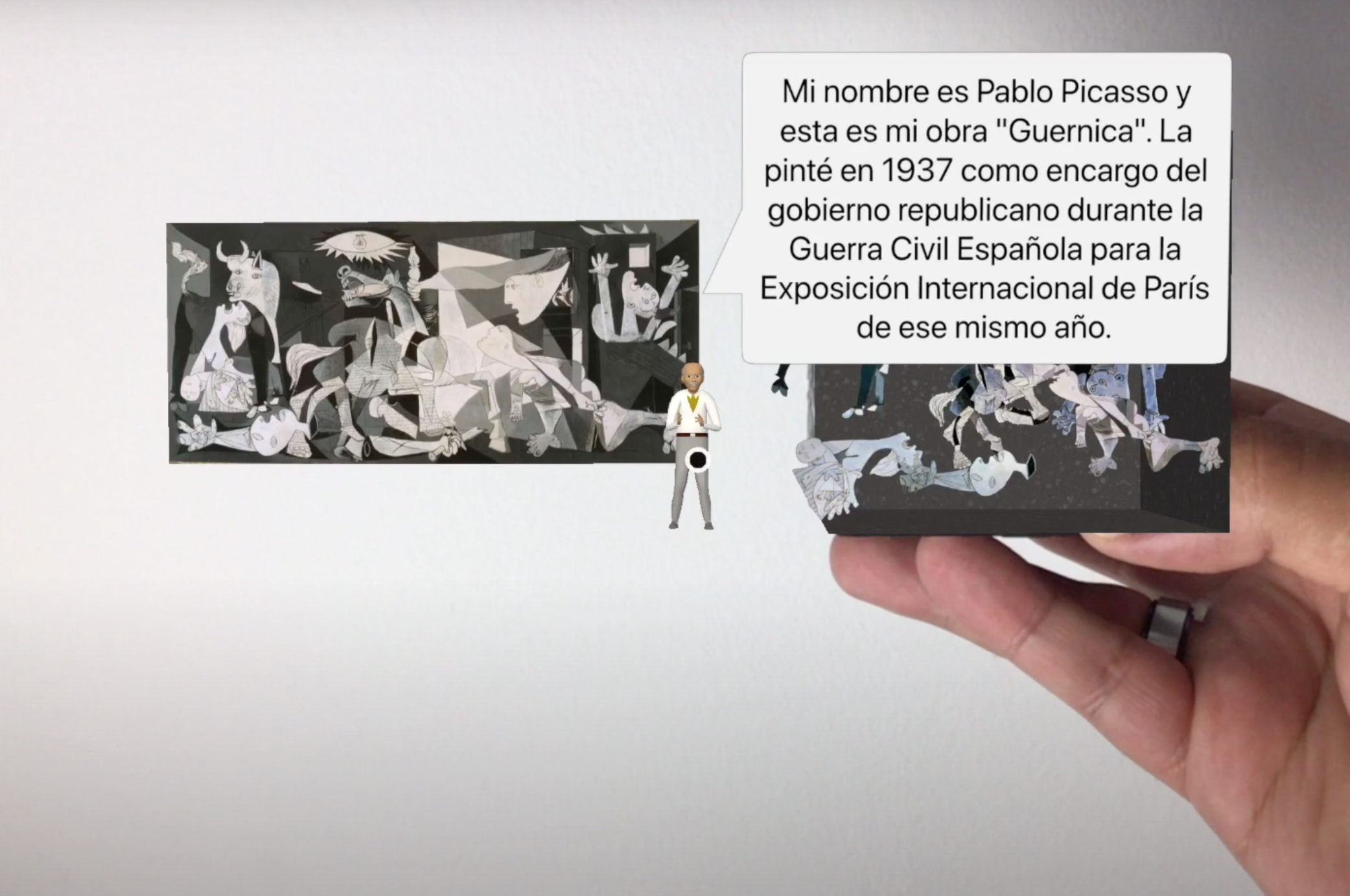 Diorama virtual del Guernica de Pablo Picasso. El artista habla de sobre su obra.