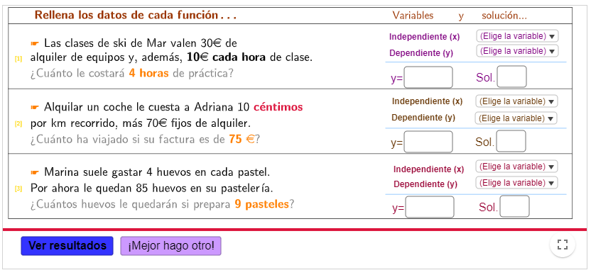 Imagen de Funciones lineales. Problemas