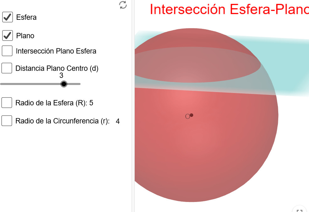 Imagen de Intersección esfera-plano