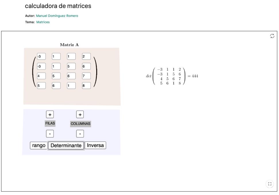 Imagen de Calculadora de matrices