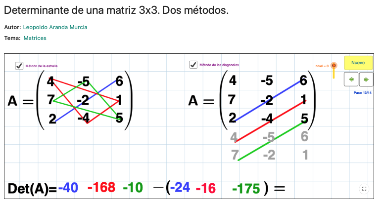 Imagen de Determinante de  una matriz 3×3. Dos métodos