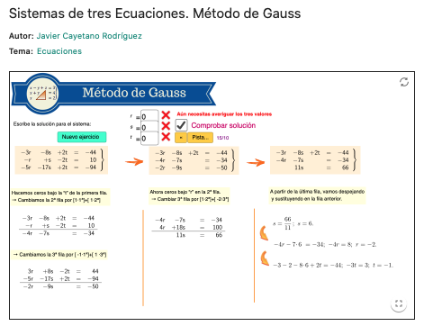 Imagen de Sistemas de tres ecuaciones. Método de Gauss