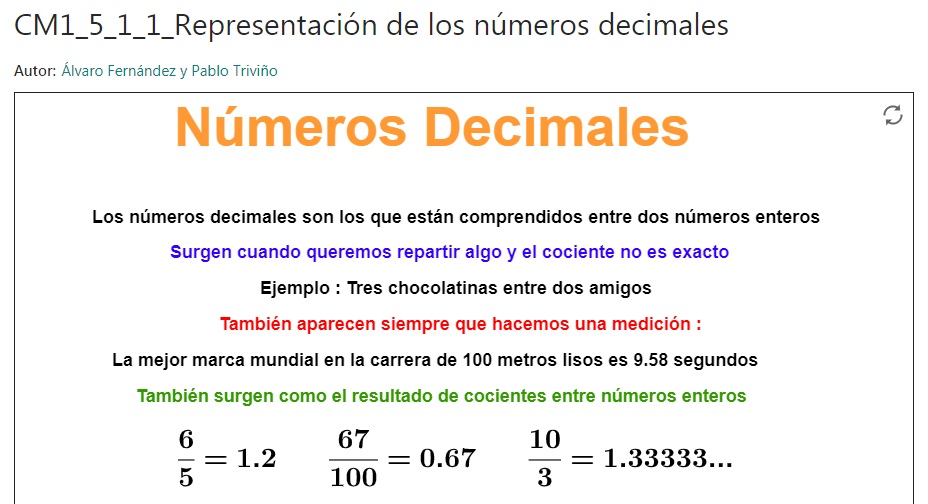 Imagen de Representación de los números decimales