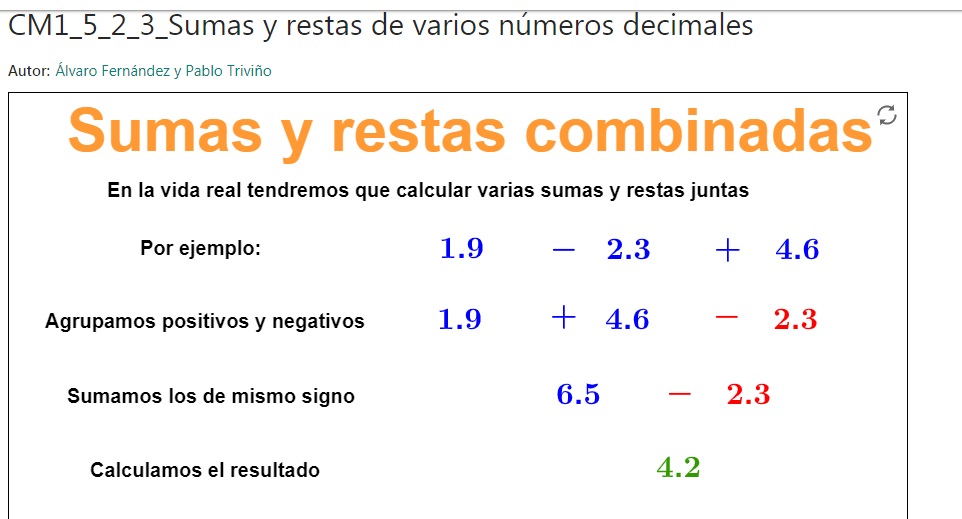 Imagen de Operaciones con números decimales
