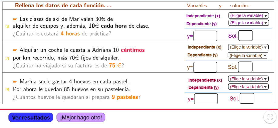 Imagen de Funciones lineales. Problemas