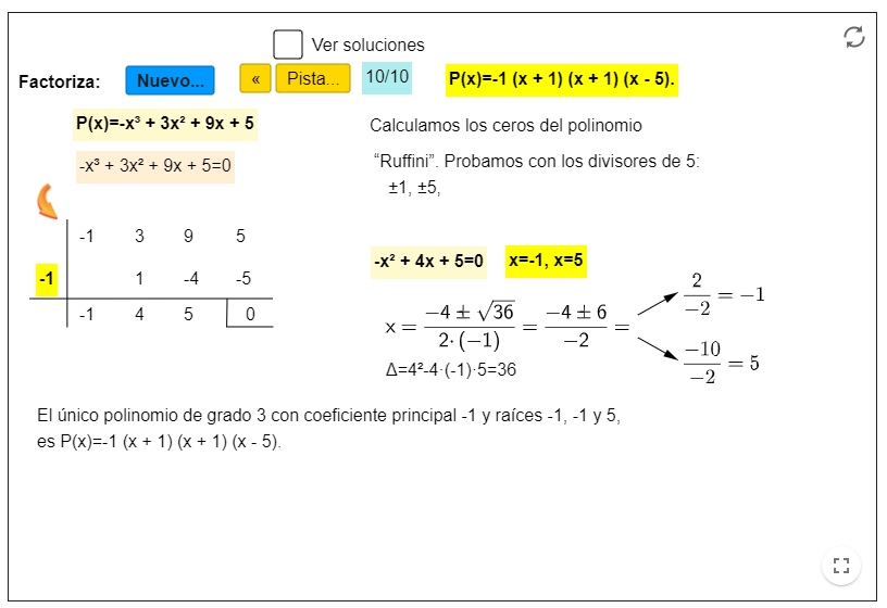 Imagen de Factorización de polinomios de tercer grado