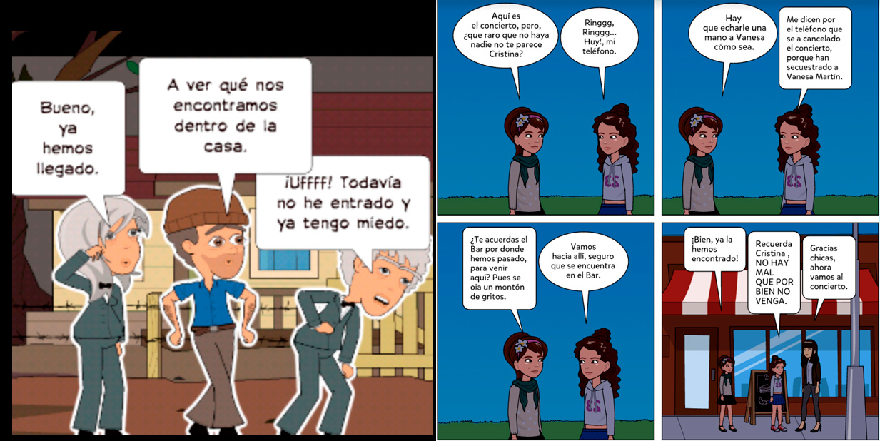 Ejemplos de cómics creados por el alumnado.