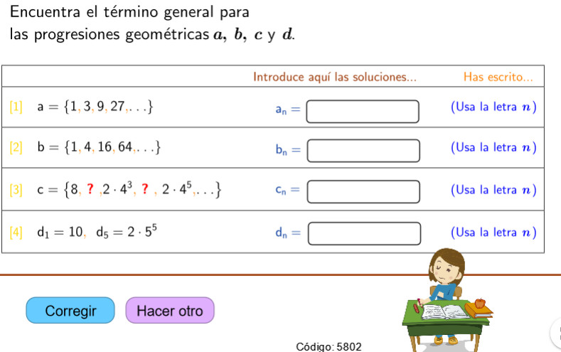 Imagen de Progresiones geométricas con términos que faltan. Término general