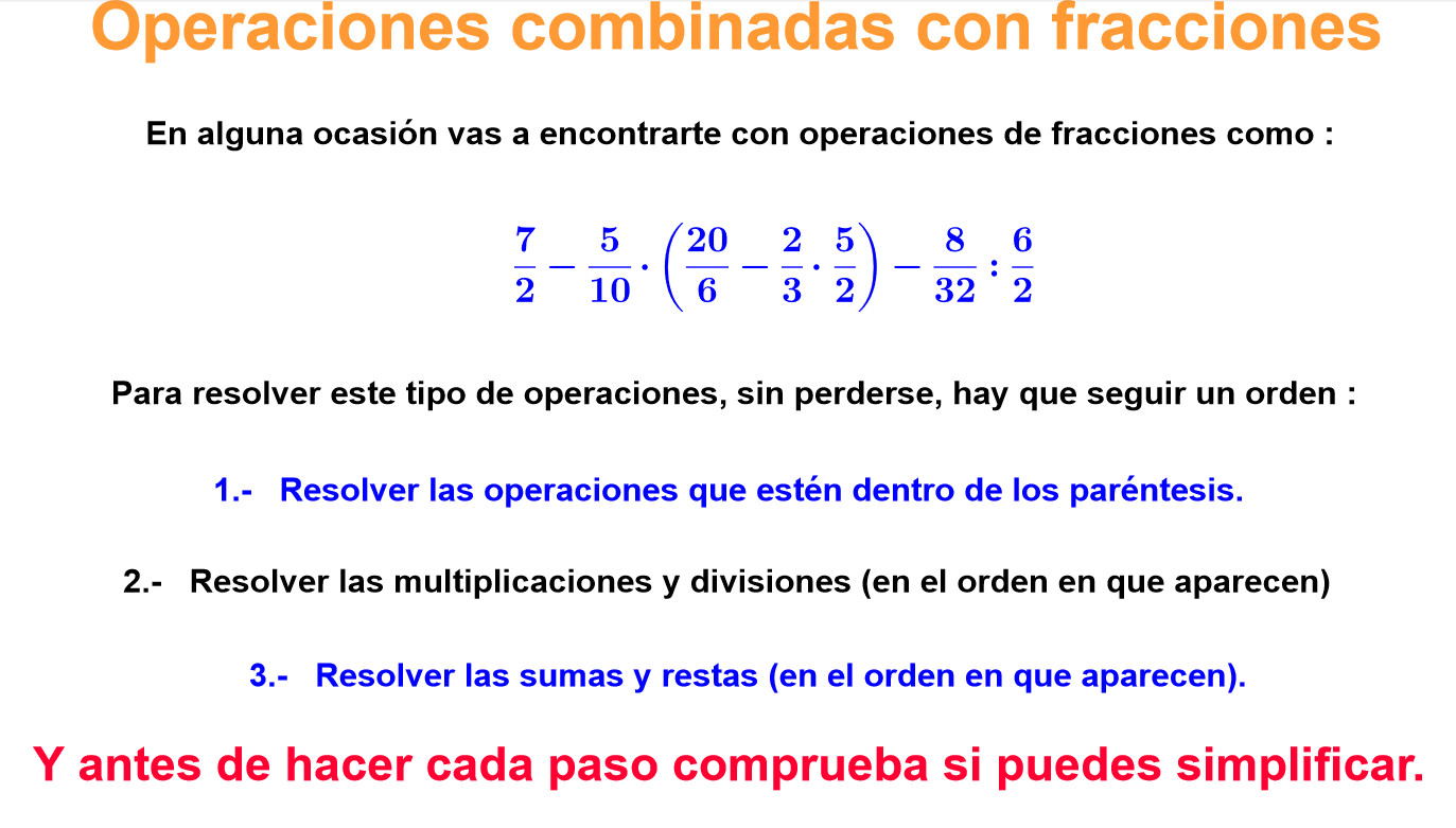 Imagen de Operaciones combinadas con fracciones I