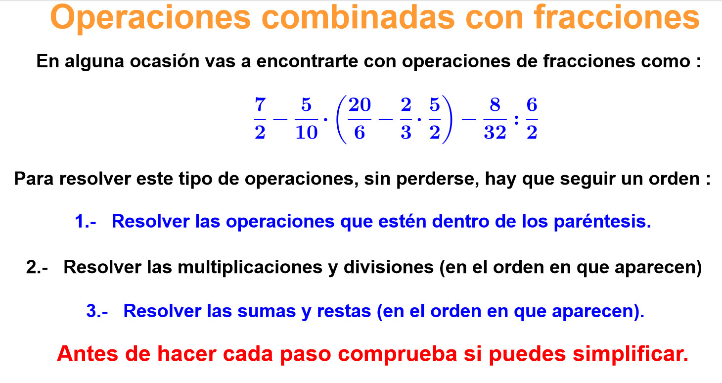 Imagen de Operaciones combinadas con fracciones II