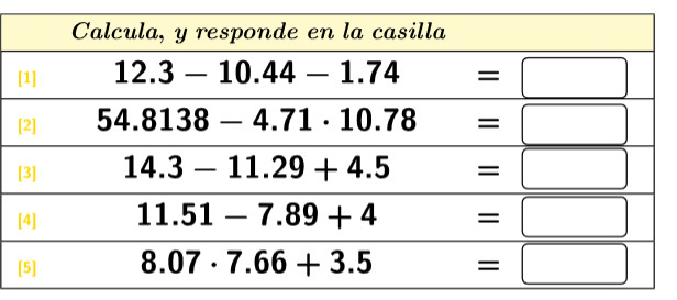 Imagen de Operaciones con decimales