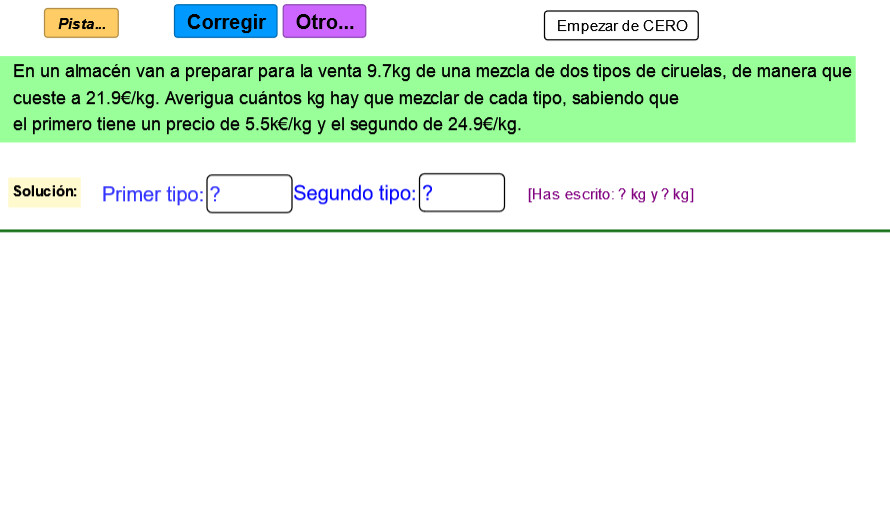 Imagen de Problemas de mezclas y sistemas de 2 ecuaciones