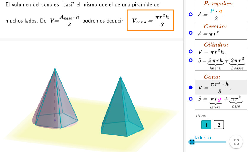 Imagen de Volumen y superficie del cilindro y el cono