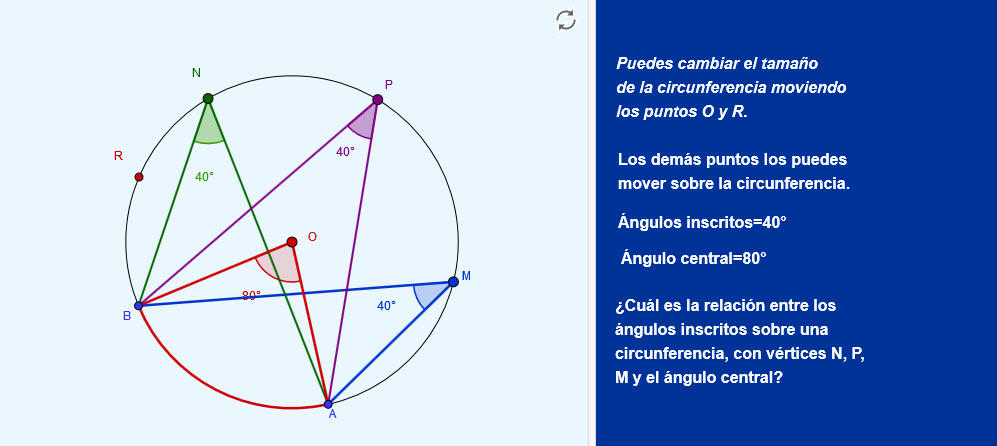 Imagen de Ángulo inscrito en una circunferencia