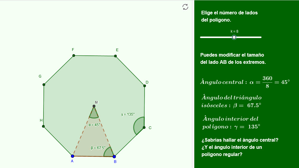 Imagen de Ángulos en un polígono regular