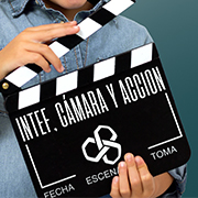 imagen claqueta con logotipo Intef, cámara y acción