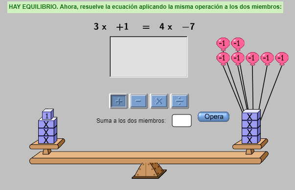 Imagen de Ecuaciones equivalentes. La balanza