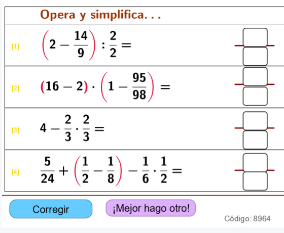 Imagen de Operaciones combinadas con fracciones