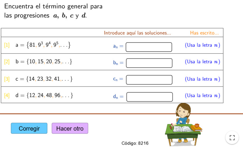 Imagen de Progresiones. Término general