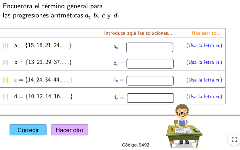 Imagen de Término general de una progresión aritmética