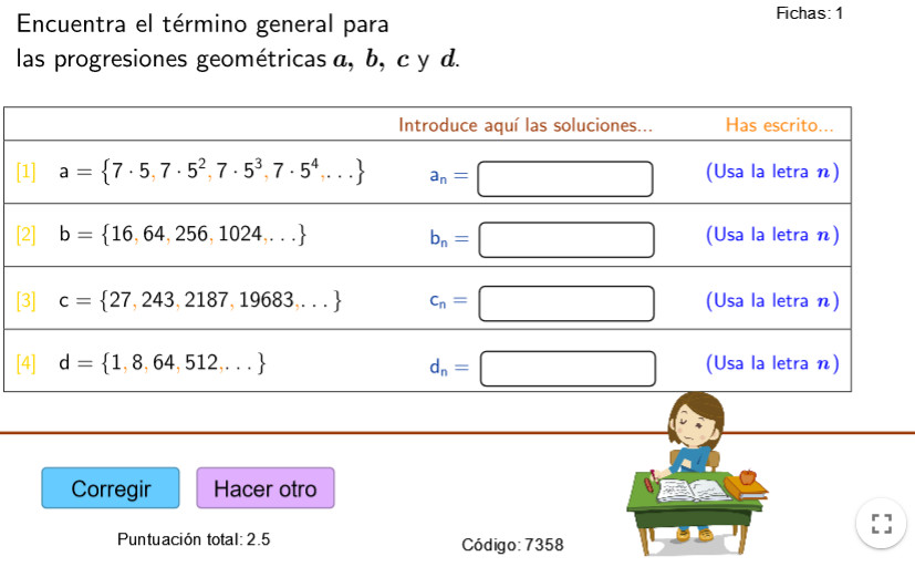Imagen de Progresiones geométricas. Término general