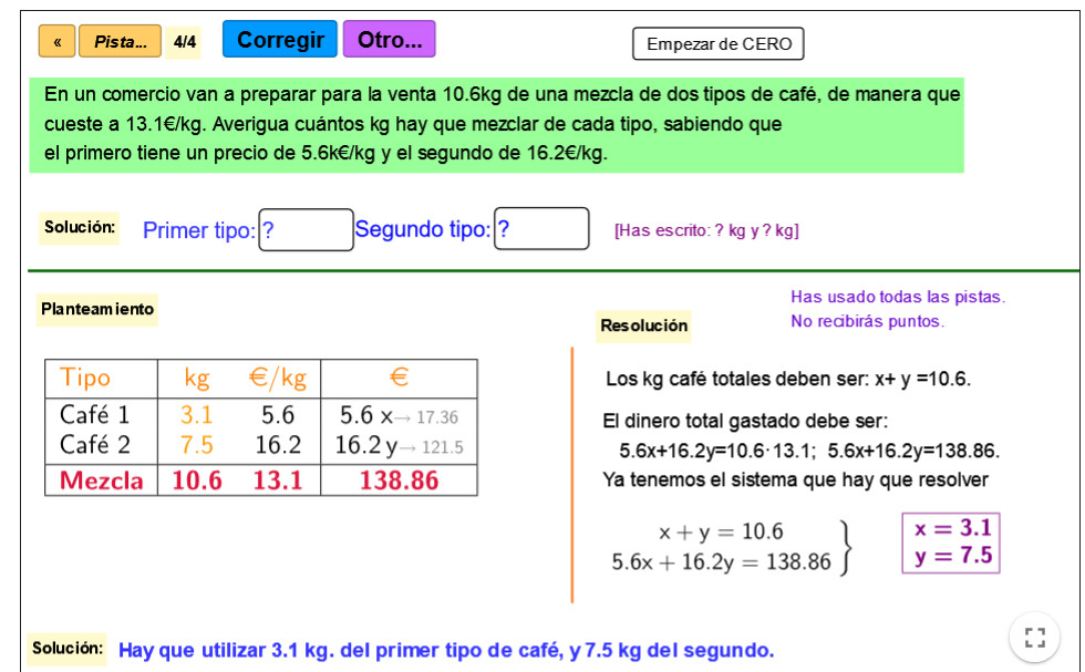 Imagen de Problemas de mezclas y sistemas de 2 ecuaciones