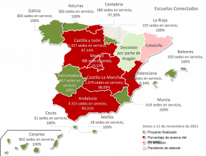 Mapa de Escuelas Conectadas España