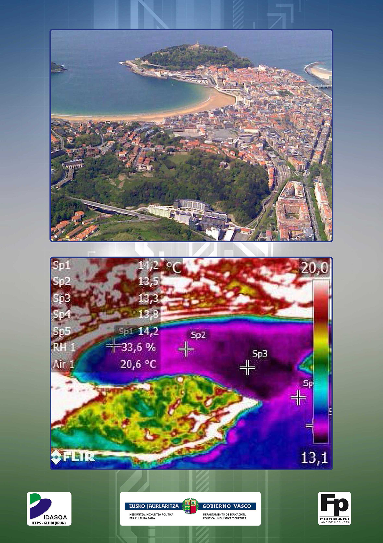 Ejemplos de aplicaciones de la termografía en un vuelo realizado en Donostia–San Sebastián