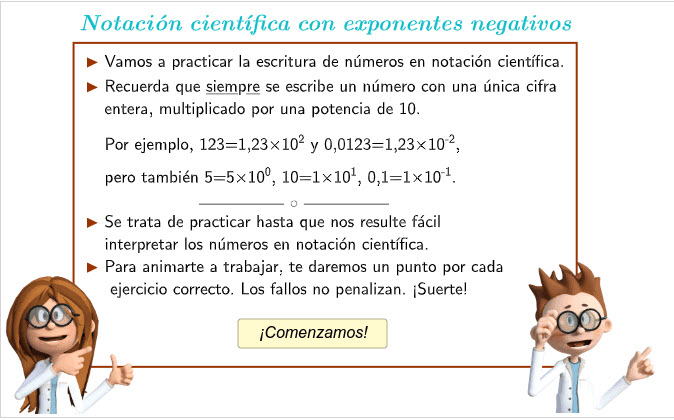 Imagen de Notación científica con exponentes negativos