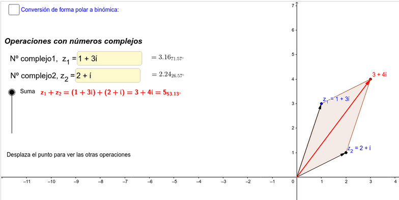 Imagen de Operaciones números complejos