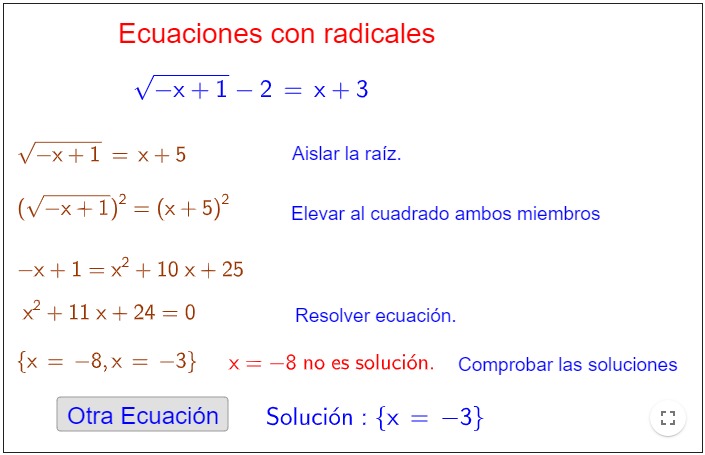 Imagen de Ecuaciones con un radical