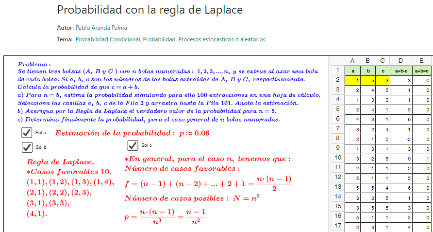 Imagen de Probabilidad con la regla de Laplace.