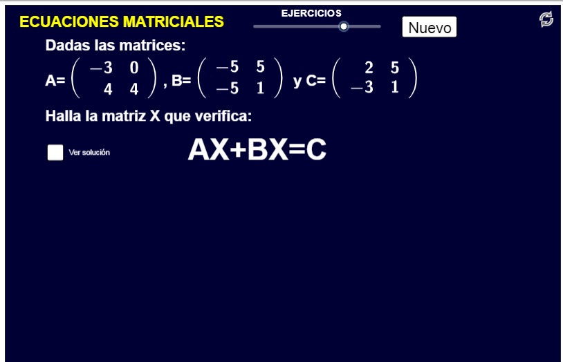 Imagen de Ecuaciones matriciales