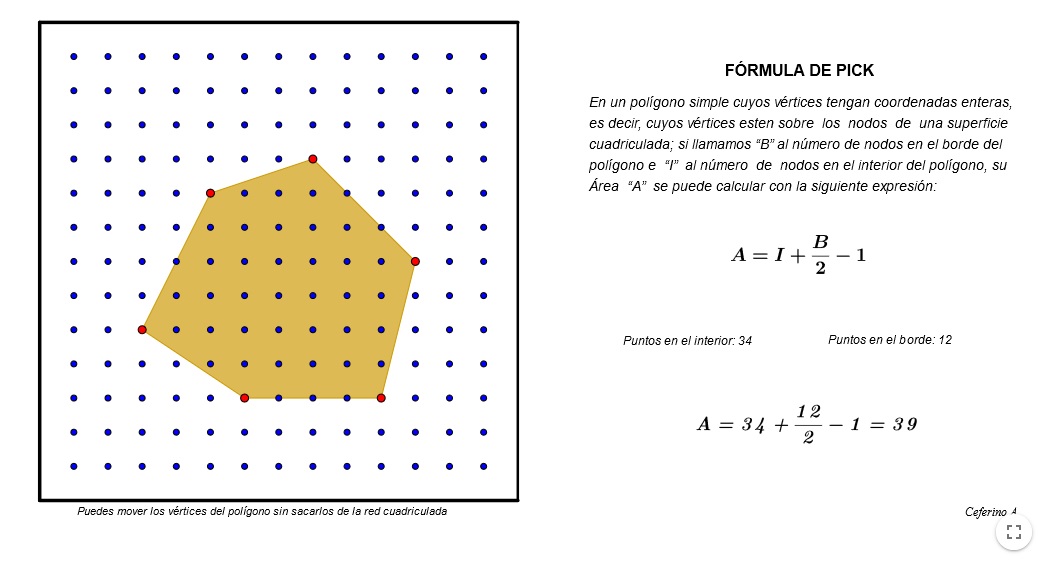 Imagen de Área de Polígonos (Fórmula de Pick)