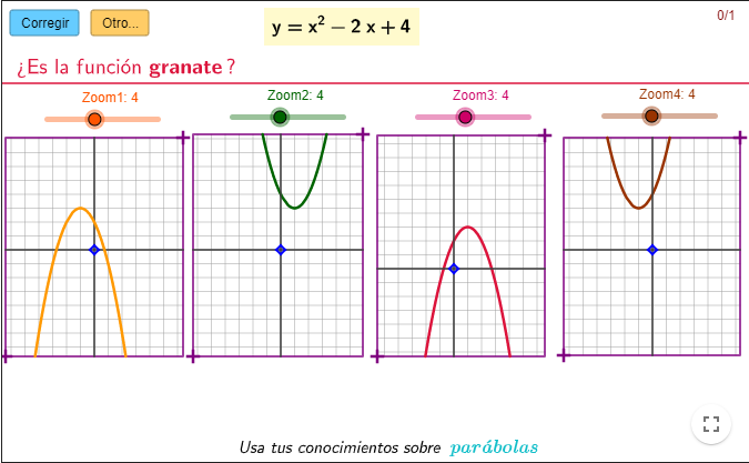 Imagen de Parábolas. Elige la función correcta