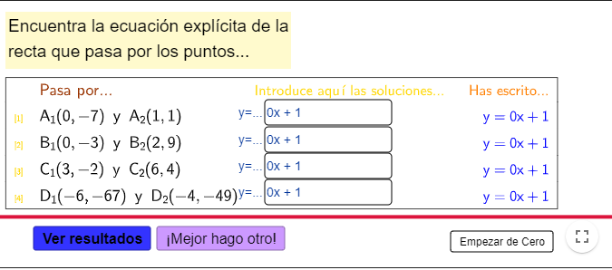 Imagen de Rectas. Elige la función correcta