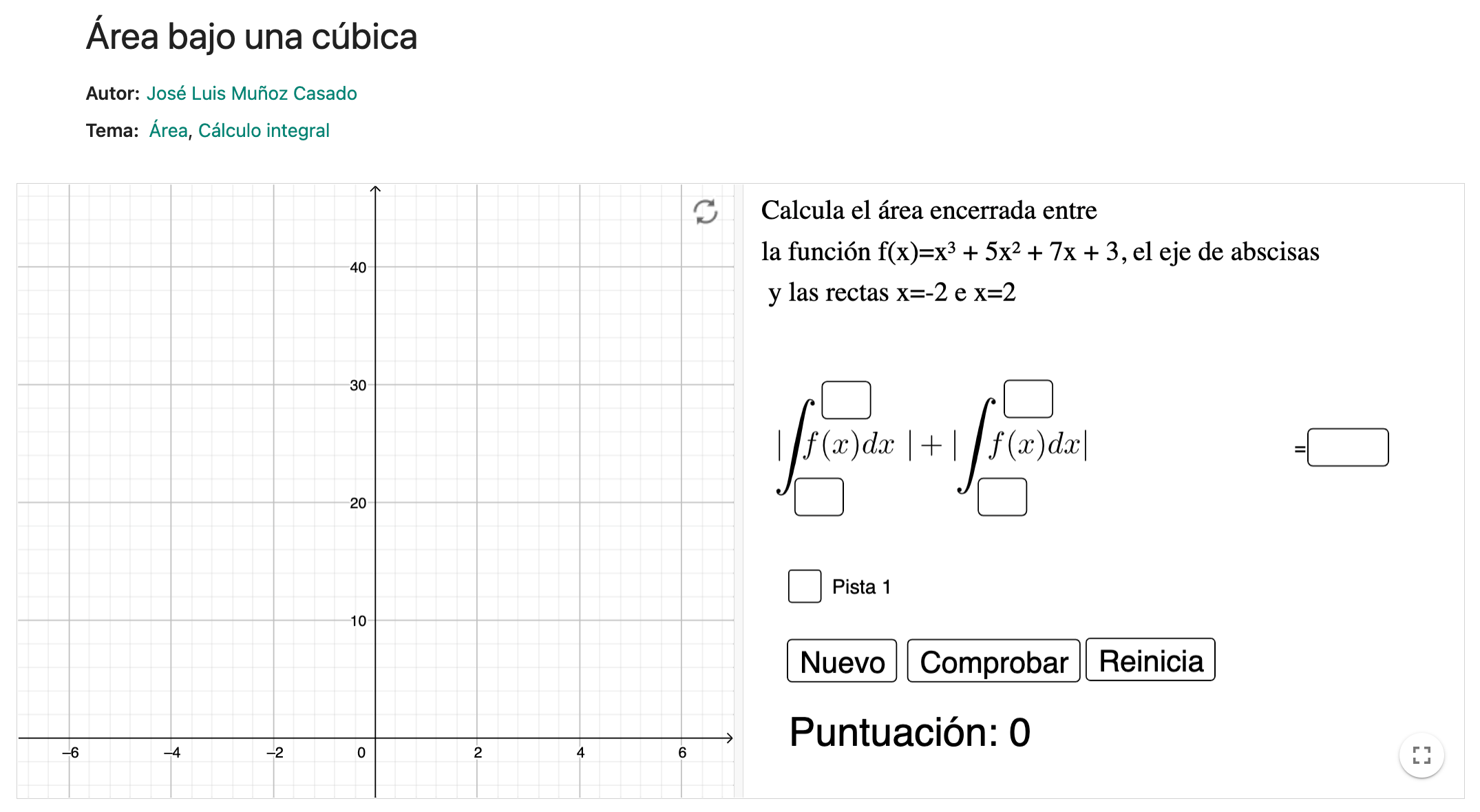 Imagen de Área bajo una cúbica