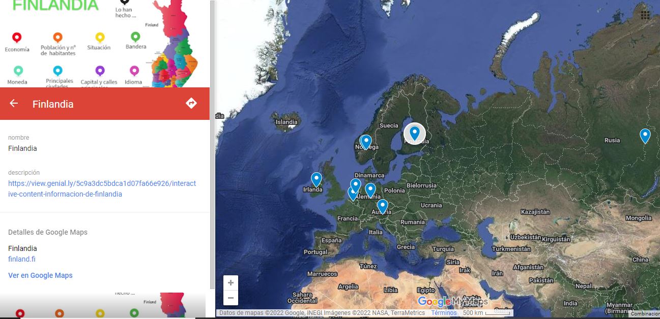 Creamos nuestro mapa geolocalizado e interactivo sobre varios países de Europa