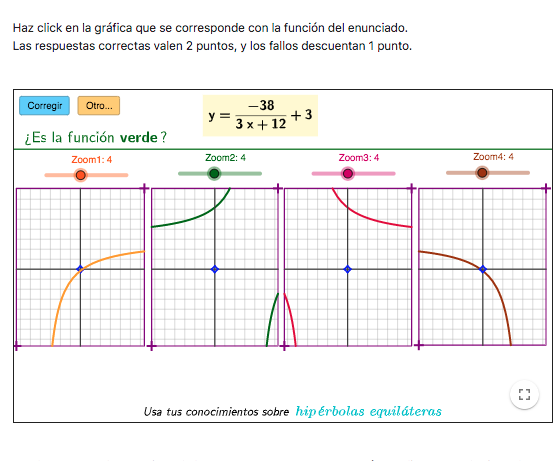 Imagen de Hipérbolas Equiláteras. Elige la función correcta