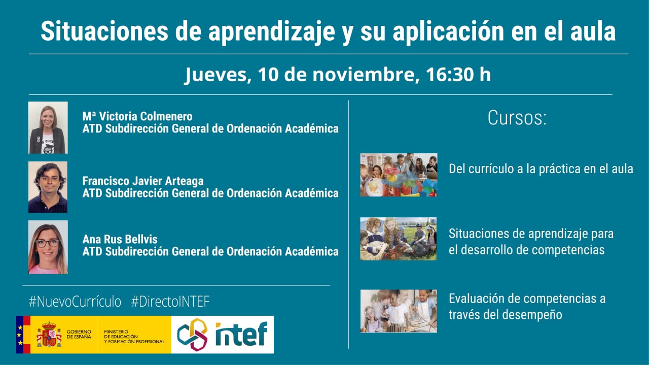Evento en directo “Situaciones de aprendizaje y su aplicación en el aula”