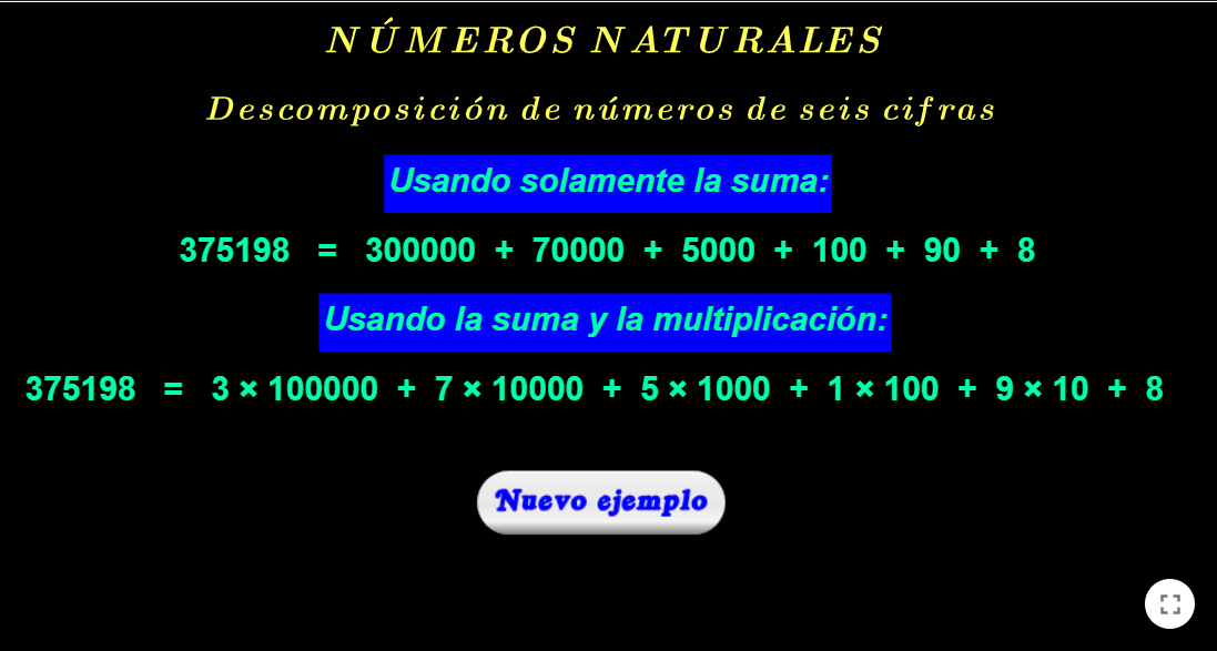 Imagen de Números naturales de 6 cifras ( descomposición )