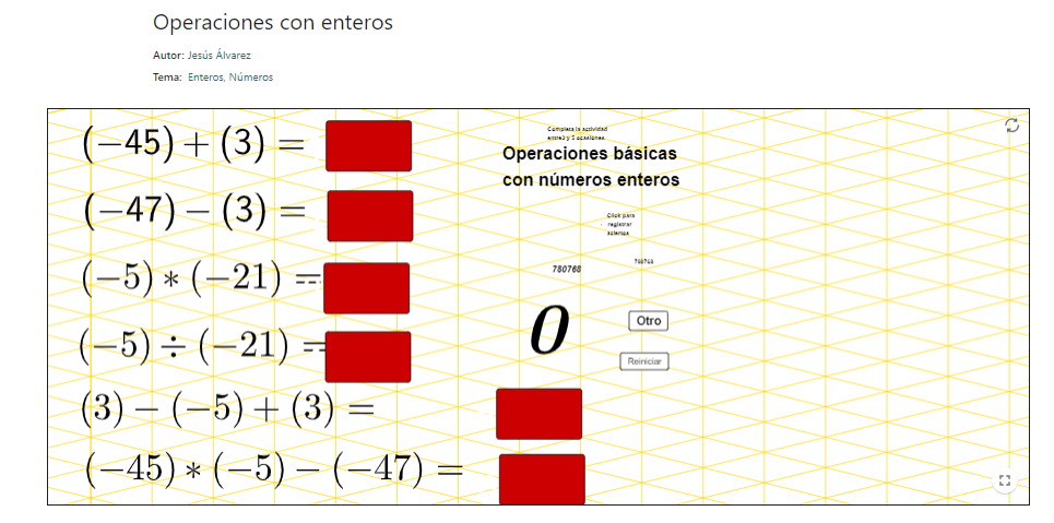 Imagen de Operaciones con enteros