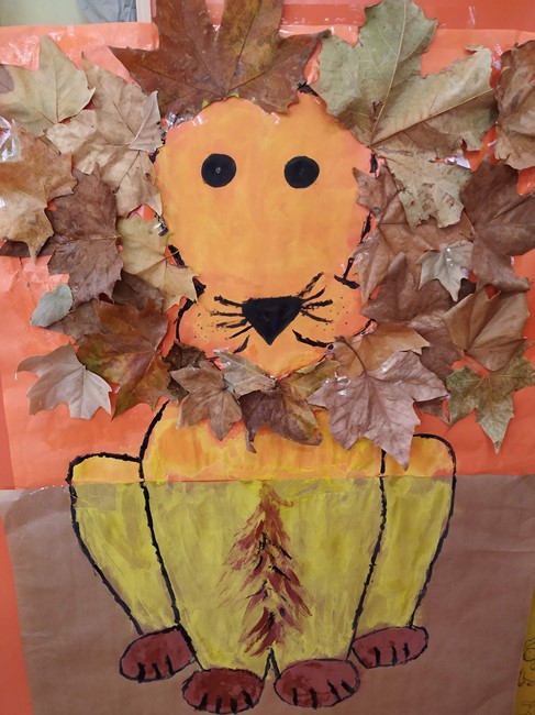 Arte con hojas de otoño.