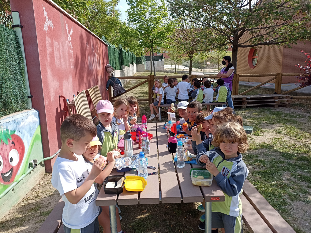 Picnic en el huerto y reciclaje de envases.