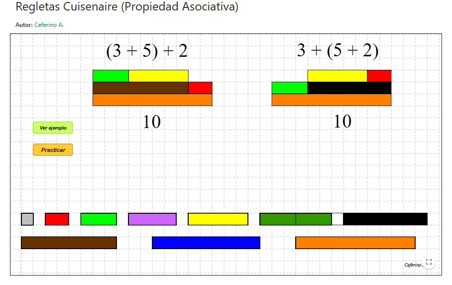 Imagen de Regletas Cuisenaire (Propiedad Asociativa)
