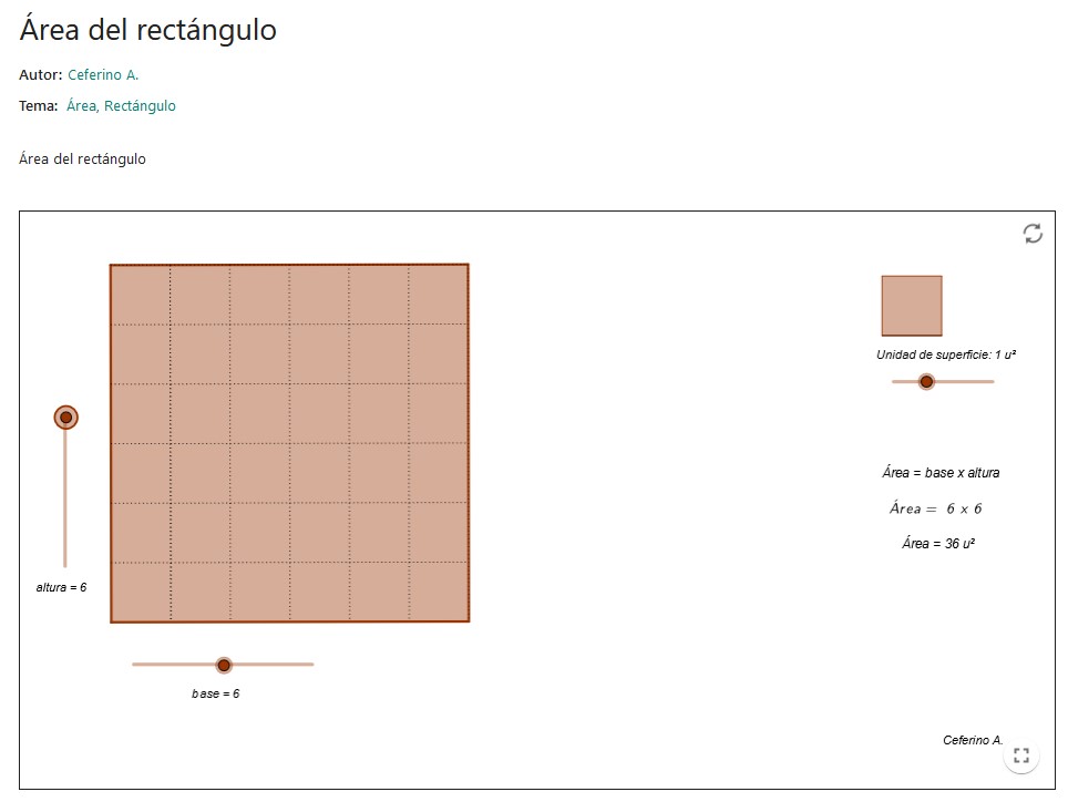 Imagen de Área del rectángulo